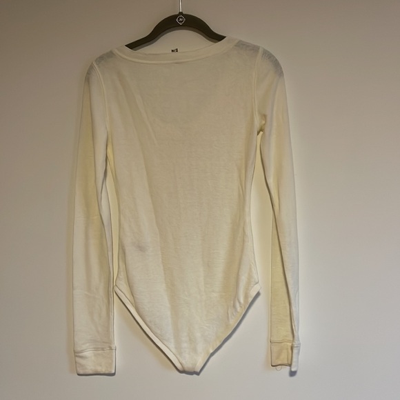Intimately Free People Henley Bodysuit XS Cream Waffle Thermal Knit Softgirl - Picture 8 of 14